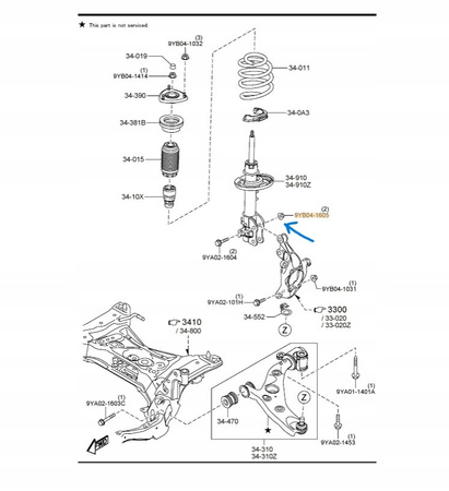 Nakrętka mocowania amortyzatora - Mazda 6 CX-5_9YB041605