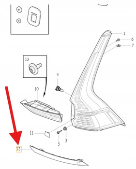 ODBLASK PRAWY ZDERZAKA TYŁ VOLVO XC60 2018- OE 32293627