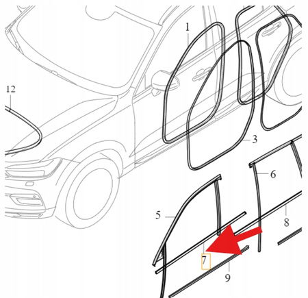 LISTWA ZGARNIAJĄCA DRZWI LEWY PRZÓD VOLVO EX40 XC40 2018- OE 31457000