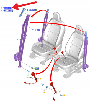 KLAMRA PAS BEZPIECZEŃSTWA PRZÓD KUGA 2022- 2605464 _ LV4B-S61208-CA3JA6