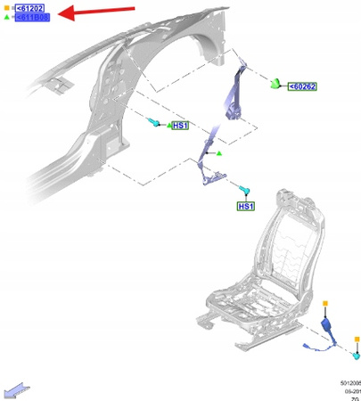 PAS BEZPIECZEŃSTWA LEWY FORD MUSTANG 2017- 2227393 _ JR3B-R699D65-CF3ZHE