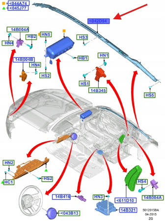 KURTYNA PODUSZKA POW. PRAWA FORD MUSTANG 15- 17 2717123 _ FR3B-63042D94-AN