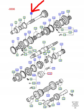 WAŁEK WEJŚCIOWY SKRZYNI BIEGÓW SIERRA SCORPIO 1058903 _ 988T-7015-BA