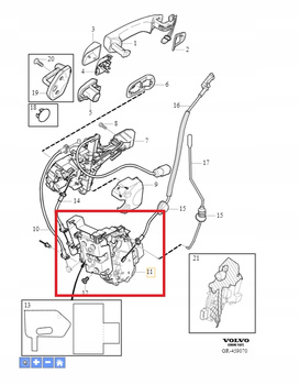 ZAMEK DRZWI LEWY PRZÓD KEYLESS VOLVO XC60 2009- S80 2007- C70 OE 31416685