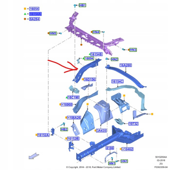 FARTUCH LEWY GÓRNY FORD MUSTANG Mk6 2015- 17- 2121848 _ FR3B-16B045-AE