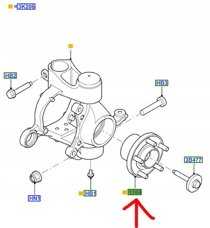 PIASTA ŁOŻYSKO KOŁA PRZÓD FORD MONDEO 07- FOCUS OE 1496721 _ 6G91-2C300-GAC