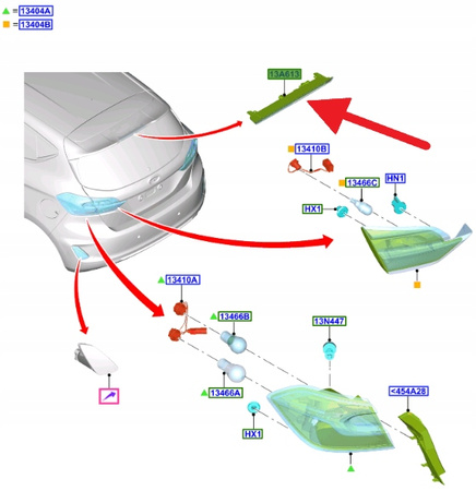 TRZECIE ŚWIATŁO STOPU FORD PUMA FOCUS FIESTA 17- 2122848 _ H1BB-13A613-AC