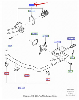 TERMOSTAT 1.8 2.8 FORD FOCUS Mk2 MONDEO Mk4 S-MAX 1476110 _ 4M5G-8575-FC