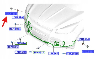 KOSZYK LEWY CZUJNIKA PARKOWANIA KUGA MK2 2012- 1775869 _ CJ5T-15K871-CB