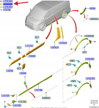 LISTWA PRAWA ZDERZAKA TYŁ FORD TRANSIT MK6 2122403 _ GK21-V280K96-CDXWAA