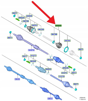 OSŁONA PRZEGUBU LEWY PRZÓD 6MX65 FORD FOCUS 2018- 2513160 _ JX67-4C062-AA