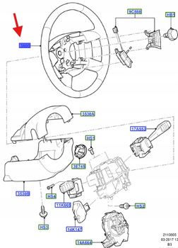 KOŁO KIEROWNICY FOCUS KUGA C-MAX 1502430 _ 3M51-3600-CJ3ZHE