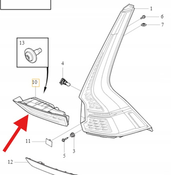 LAMPA PRAWA TYLNA KLAPY BAGAŻNIKA VOLVO XC60 2018- OE 31446620