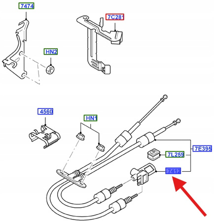 ŁĄCZNIK LINKI ZMIANY BIEGÓW IB5 FORD FOCUS 1998- 03 1069049 _ XS4R-7412-AA