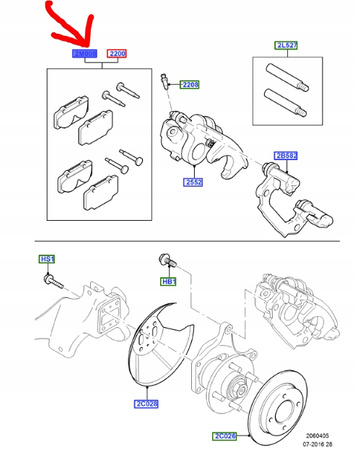 KLOCKI HAMULCOWE TYŁ FORD FIESTA MK6 ST FOCUS Mk1 _1075565_98AB-2M008-BA