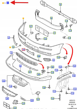 ZDERZAK PRZEDNI FORD MONDEO MK3 2003- 1344320 _ 3S71-17757-AJ