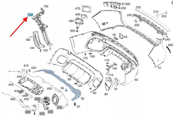 ŚLIZG UCHWYT ZDERZAKA LEWY TYŁ MERCEDES EQB W243 GLB W247 OE A2478850800