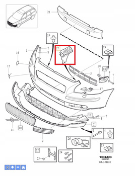 WSPORNIK ZDERZAKA LEWA STRONA VOLVO S40 II V50 I