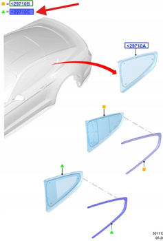 OKIENKO BOCZNE- PRAWA STR. FORD MUSTANG MK6 2567131 _ JR3B-6329700-CC