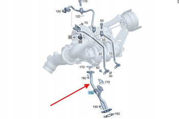 PRZEWÓD POWROTNY SMAROWANIA TURBINY DIESEL OM651 MERCEDES OE A6511800722