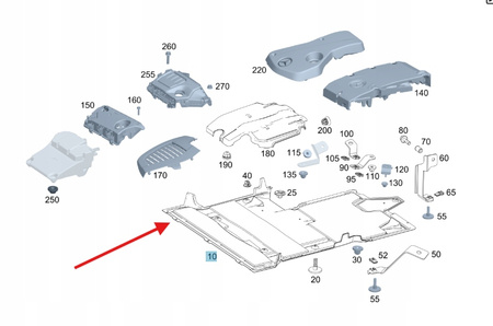OSŁONA SILNIKA DOLNA MERCEDES VITO W447 W448 OE A4475200422