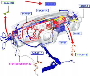 PRZEWÓD Z NAGRZEWNICĄ TRANSIT 2006-14 1503711 _ 6C1T-18B518-FB