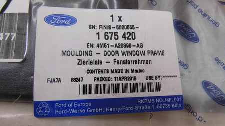 LEWA LISTWA NAKŁADKA DRZWI BOCZNYCH FORD FOCUS Mk2 _ 1675420 _ 4M51-A20899-AG