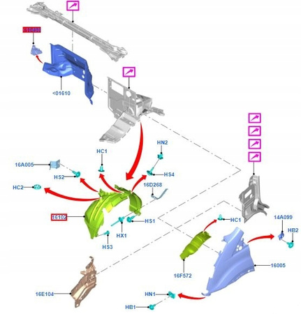 NADKOLE PRZEDNIE PRAWE FORD TRANSIT Mk7 2015-2019_2001858_FK31-16034-AD