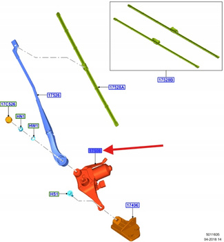 SILNIK WYCIERACZKI PRAWY FORD OE TRANSIT 2016-2021 2005582 _ GK21-17500-AA