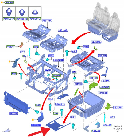 PODSTAWA FOTELA KIEROWCY FORD TRANSIT 2019- OE 2354157 _ BK31-131K12-BC3ZHE