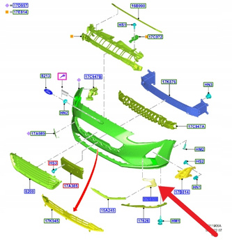 UCHWYT HALOGENU PRAWY PRZÓD PDC FOCUS 2018- 22 2529779 _ JX7B-15B216-AA