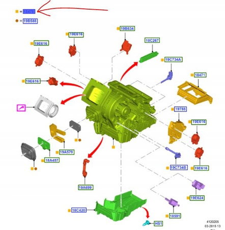 NAGRZEWNICA KLIMATYZACJI FORD C-MAX Mk2 2015-2019_1900233_F1F1-19B555-JC