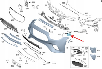 ŚLIZG ZDERZAKA LEWY PRZÓD MERCEDES E klasa W238 OE A2388856300