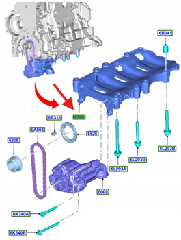 UCHWYT POMPY OLEJU 2.0 TDCi FOCUS GALAXY 1871594 _ DS7Q-6600-CA