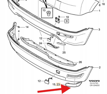 ODBLASK ZDERZAKA TYLNY LEWY VOLVO C30 2007- OE 31213992
