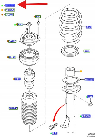 AMORTYZATOR LEWY PRZÓD FORD FUSION 2004- OE 1329535 _ 2N11-18146-CA
