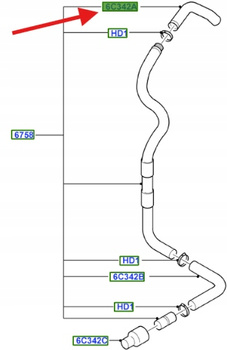 PRZEWÓD ODPOWIETRZENIA SKRZYNI KORBOWEJ FOCUS 1371791 _ 6M5G-6N664-CA