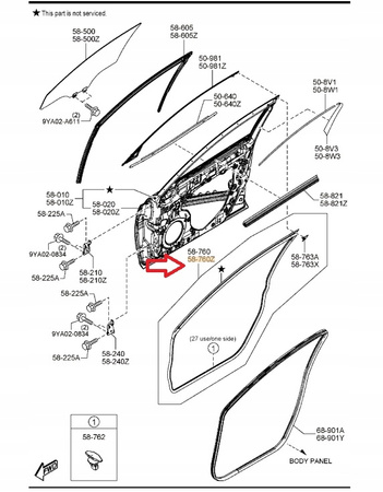 USZCZELKA DRZWIOWA LEWA STRONA - MAZDA 6 GL 2019_GBFN59760