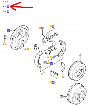 ZESTAW SPRĘŻYN SZCZĘK HAMULCOWYCH TRANSIT 2000- _ 4540441  _  YC15-2A225-BB