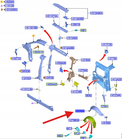 WNĘKA KOŁA PRAWY TYŁ TRANSIT CONNECT 2013- 18 OE 1858288 _ DT11-V278E56-CD