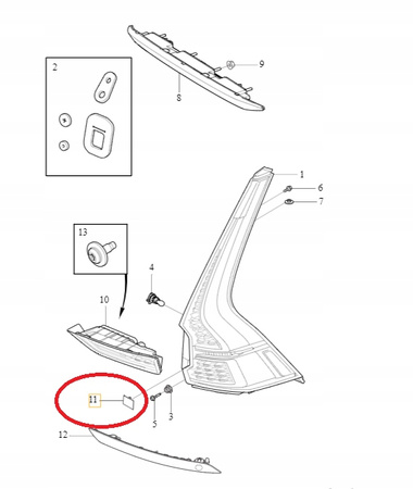 VOLVO XC60 II prawa zaślepka śruby tylnej