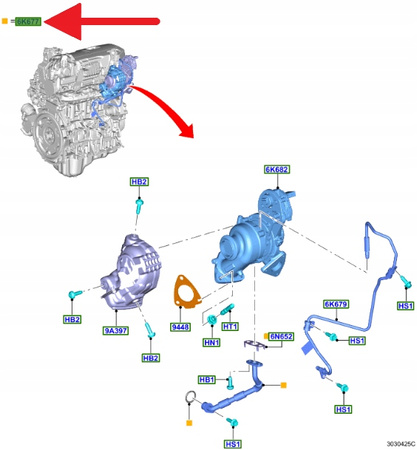 PRZEWÓD POWROTNY OLEJU 2.0 ECOBLUE RANGER 2011- 22- 2622499 _ JB3Q-6K677-FB