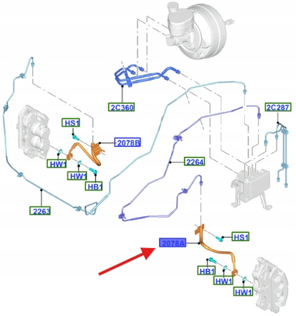 PRZEWÓD HAMULCOWY LEWY PRZÓD FORD MUSTANG 2015- 2177643 _ FR33-2B557-GE