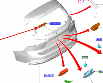 WŁĄCZNIK POKRYWY BAGAŻNIKA FORD FOCUS Mk4 2018- 2201137 _ JX7B-19B514-BA
