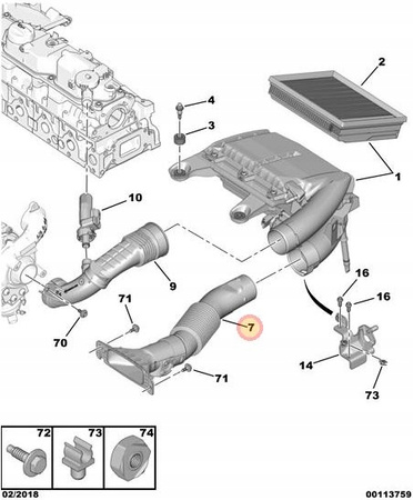 PRZEWÓD DOLOTOWY POWIETRZA CITROEN BERLINGO JUMPY OE 9806604180