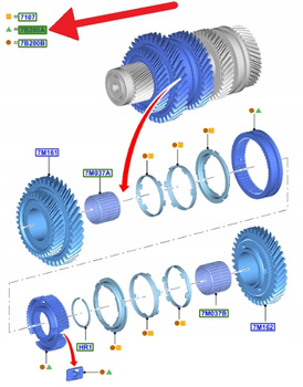 SYNCHRONIZATOR 1 I 2 BIEGU MMT6 FORD TRANSIT KUGA 1934604 _ GK2R-7B280-ACA