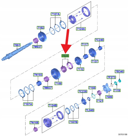 ŁOŻYSKO WAŁU SKRZYNI FORD MUSTANG 2015- OE 2333618 _ FR3V-7N430-AA