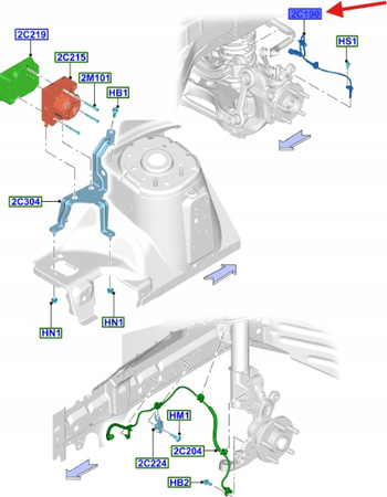 CZUJNIK ABS TYŁ LEWY / PRAWY FORD MUSTANG 2017- OE 2147469 _ JR3C-2C190-CA