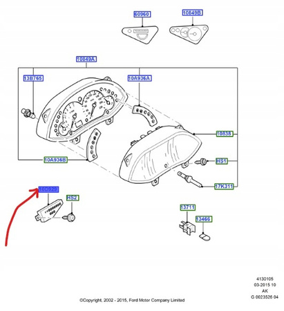 WYŚWIETLACZ ZEGARA FORD FOCUS Mk1 2001-2005 _ 1338577 _ 2M5T-10D885-FB