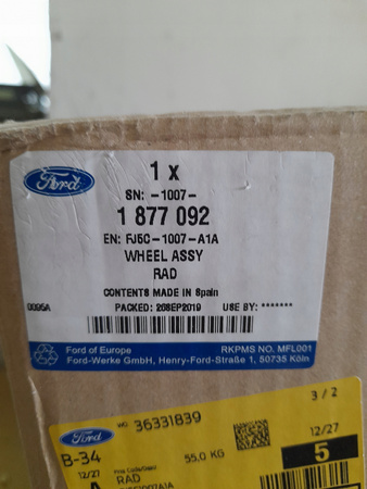 FELGA ALUMINIOWA 17" 5x108 ET 52,5 FORD KUGA 12- OE 1877092 _ FJ5C-1007-A1A